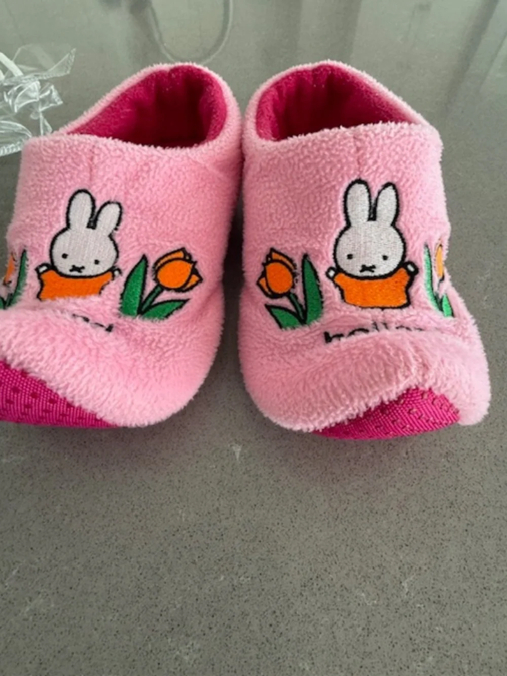 Miffy Holland Tulips Clog Soft Pink Slippers USA Little Kid 10-13 Good Condition